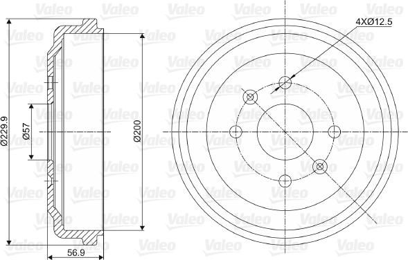 Valeo 237041 - Гальмівний барабан avtolavka.club