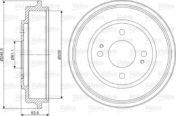 Valeo 237043 - Гальмівний барабан avtolavka.club