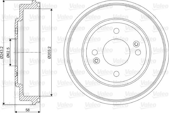 Valeo 237051 - Гальмівний барабан avtolavka.club