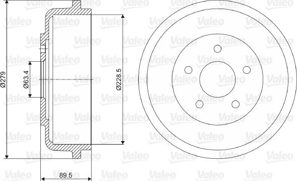 Valeo 237053 - Гальмівний барабан avtolavka.club