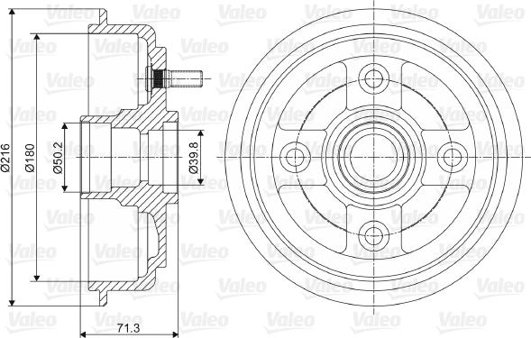 Valeo 237052 - Гальмівний барабан avtolavka.club