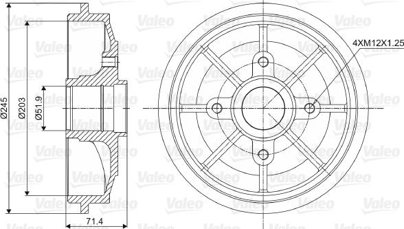 Valeo 237016 - Гальмівний барабан avtolavka.club