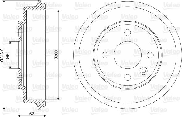 Valeo 237089 - Гальмівний барабан avtolavka.club