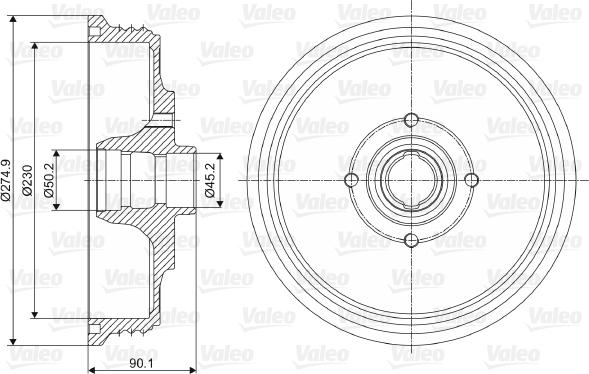 Valeo 237086 - Гальмівний барабан avtolavka.club