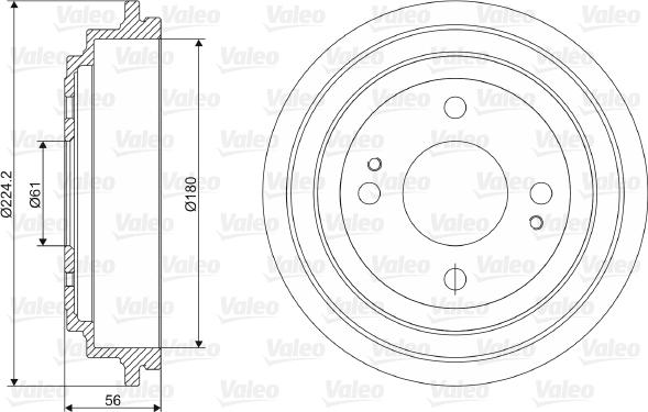 Valeo 237030 - Гальмівний барабан avtolavka.club