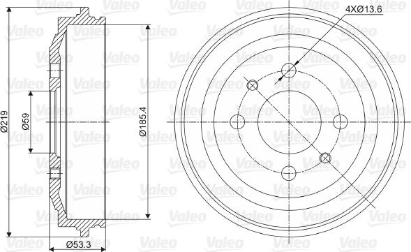 Valeo 237024 - Гальмівний барабан avtolavka.club