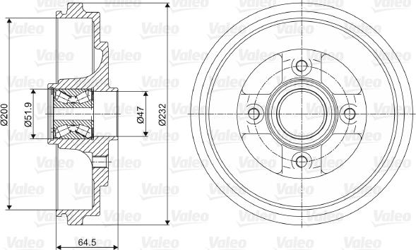 Valeo 237079 - Гальмівний барабан avtolavka.club