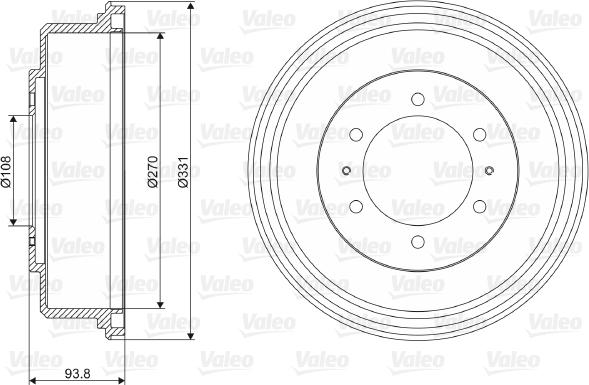 Valeo 237071 - Гальмівний барабан avtolavka.club