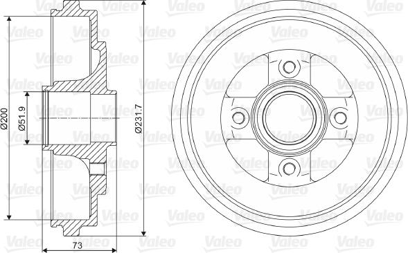 Valeo 237114 - Гальмівний барабан avtolavka.club