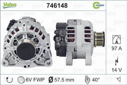 Valeo 746148 - Генератор avtolavka.club