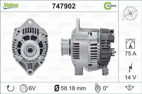 Valeo 747902 - Генератор avtolavka.club