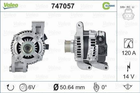 Valeo 747057 - Генератор avtolavka.club