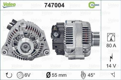 Valeo 747004 - Генератор avtolavka.club