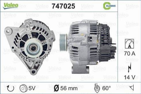 Valeo 747025 - Генератор avtolavka.club