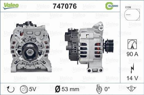 Valeo 747076 - Генератор avtolavka.club