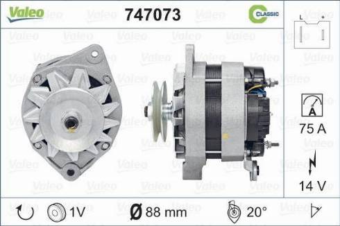 Valeo 747073 - Генератор avtolavka.club