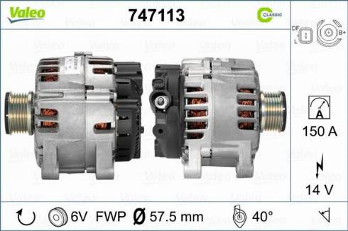 Valeo 747113 - Генератор avtolavka.club