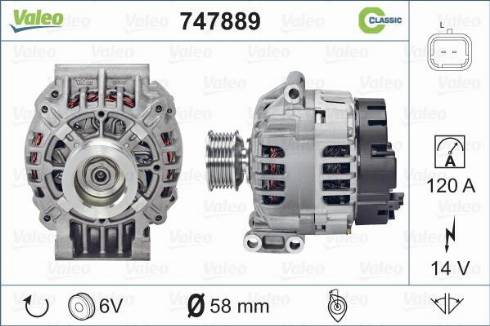 Valeo 747889 - Генератор avtolavka.club