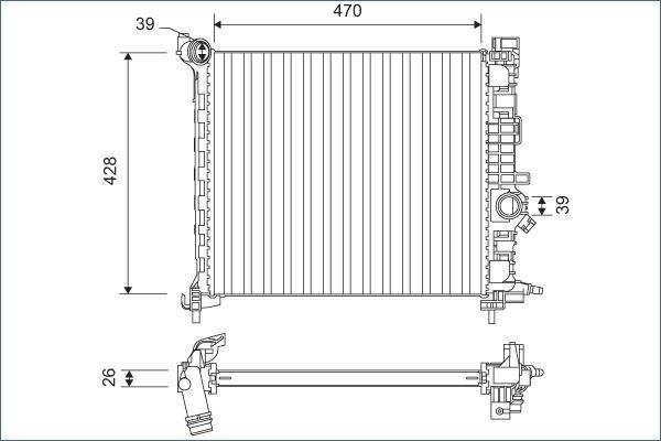 Valeo 701166 - Радіатор, охолодження двигуна avtolavka.club