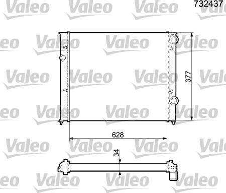 Valeo 732437 - Радіатор, охолодження двигуна avtolavka.club