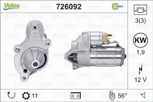 Valeo 726092 - Стартер avtolavka.club