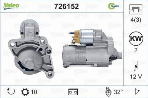 Valeo 726152 - Стартер avtolavka.club