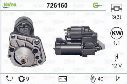 Valeo 726160 - Стартер avtolavka.club