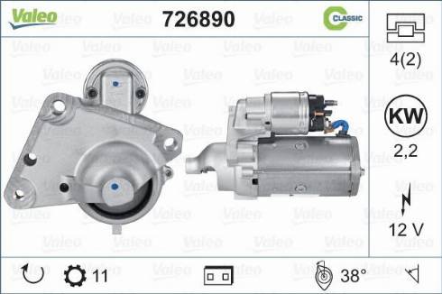 Valeo 726890 - Стартер avtolavka.club