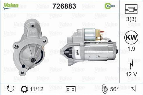 Valeo 726883 - Стартер avtolavka.club