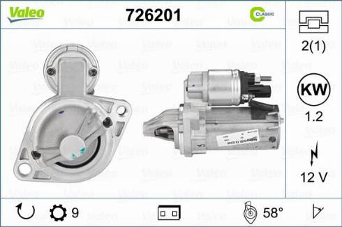 Valeo 726201 - Стартер avtolavka.club