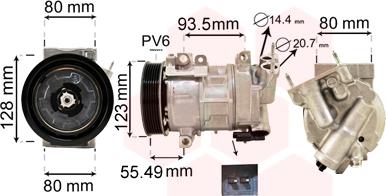 Van Wezel 4000K315 - Компресор, кондиціонер avtolavka.club