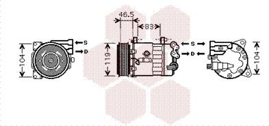 Van Wezel 4000K326 - Компресор, кондиціонер avtolavka.club