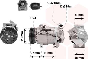 Van Wezel 4300K639 - Компресор, кондиціонер avtolavka.club