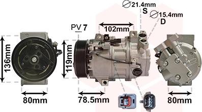 Van Wezel 4300K620 - Компресор, кондиціонер avtolavka.club