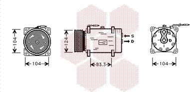 Van Wezel 4300K244 - Компресор, кондиціонер avtolavka.club