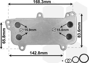 Van Wezel 58013707 - Масляний радіатор, рухове масло avtolavka.club