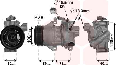 Van Wezel 5300K618 - Компресор, кондиціонер avtolavka.club