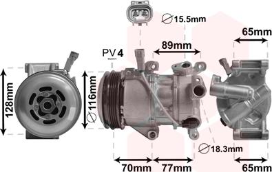 Van Wezel 5300K687 - Компресор, кондиціонер avtolavka.club