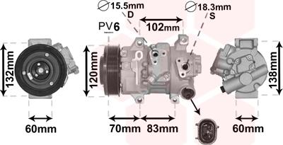 Van Wezel 5300K627 - Компресор, кондиціонер avtolavka.club