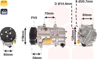 Van Wezel 0900K256 - Компресор, кондиціонер avtolavka.club