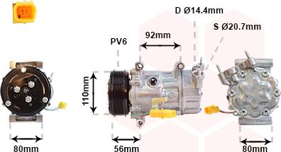 Van Wezel 0600K416 - Компресор, кондиціонер avtolavka.club