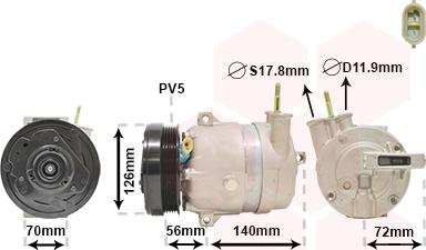 Van Wezel 0800K066 - Компресор, кондиціонер avtolavka.club