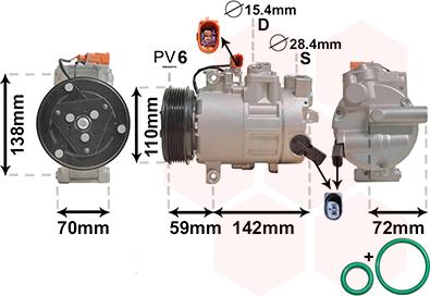 Van Wezel 0300K411 - Компресор, кондиціонер avtolavka.club