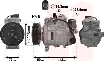 Van Wezel 0300K380 - Компресор, кондиціонер avtolavka.club