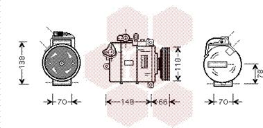 Van Wezel 0300K275 - Компресор, кондиціонер avtolavka.club