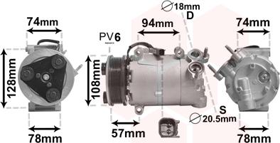 Van Wezel 1800K450 - Компресор, кондиціонер avtolavka.club