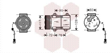 Van Wezel 1800K285 - Компресор, кондиціонер avtolavka.club