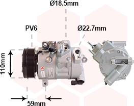 Van Wezel 1801K729 - Компресор, кондиціонер avtolavka.club