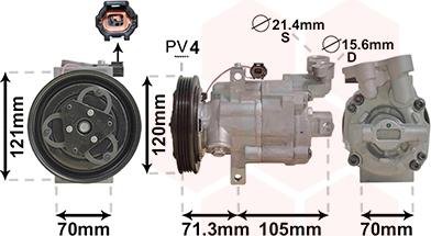 Van Wezel 1300K306 - Компресор, кондиціонер avtolavka.club