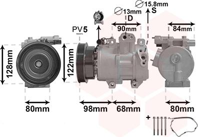 Van Wezel 8300K192 - Компресор, кондиціонер avtolavka.club